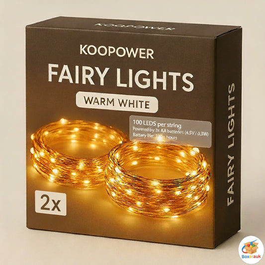 🔥 Buy One Get One Free - Battery Operated Fairy Lights (2 Lights) – Warm White 100 LED Copper Wire Lights